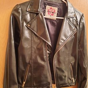 Limited Too size 16 girls/juniors black faux leather jacket